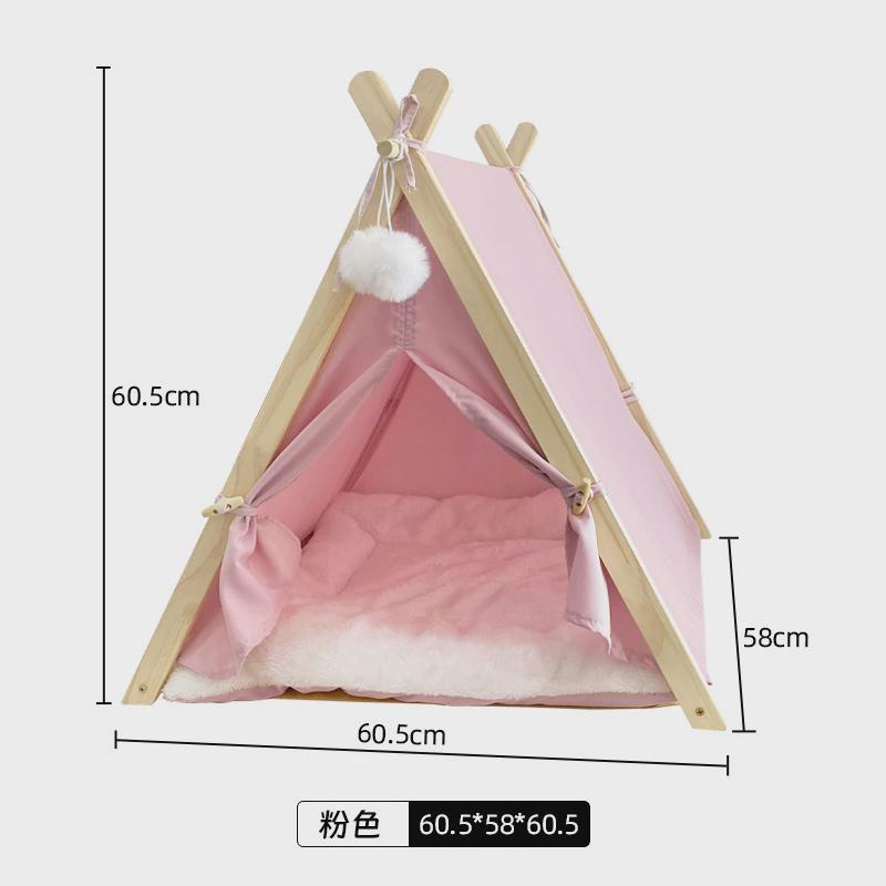 四季通用宠物帐篷松木多色猫别墅避风房子室内猫封闭式猫窝猫帐篷