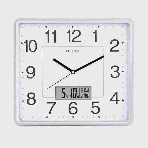 方形静音挂钟客厅夜光钟表家用个性创意时尚艺术日历石英钟免打孔