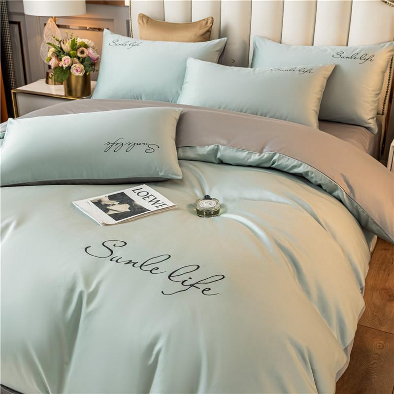 2米x2米3被套单件220x240cm被罩180cmx220cm床单四件套简约灰色男