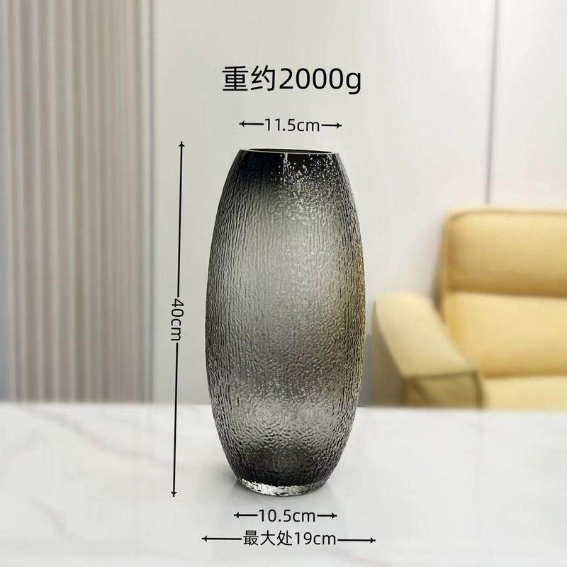 特大号简约轻奢落地菩提玻璃花瓶水培植物客厅室内插花50cm摆件