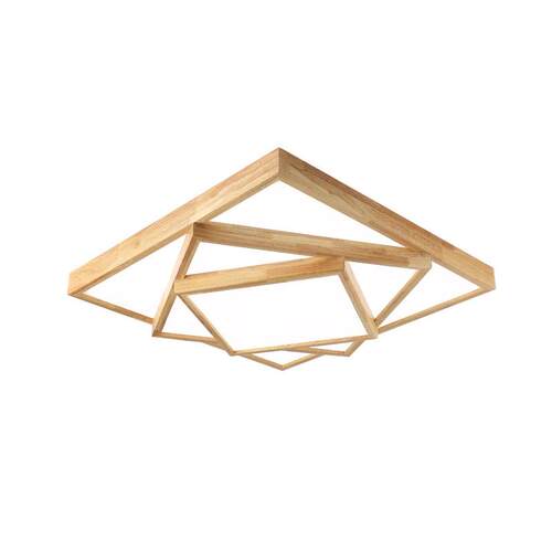 北欧客厅吸顶灯led现代简约原木卧室餐厅书房创意实木几何吸顶灯