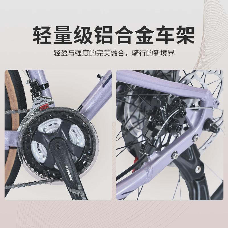 TMIK天迈GT1.0铝合金公路自行车男女全内走线机械碟刹21速无膜标
