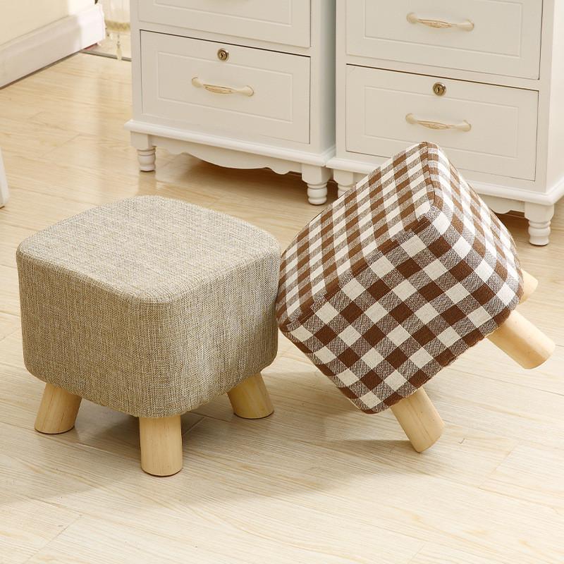 厂家直销实木小凳子布艺礼品凳儿童卡通服装店换鞋沙发试鞋凳