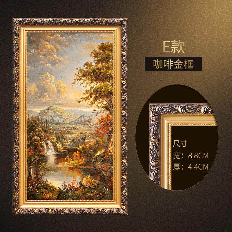 26x8欧式手绘复古壁画客厅走廊过道竖版大芬油画村装饰画风景玄关