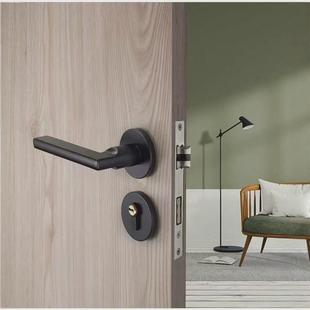房门锁家用通用型室内卧室黑色门把手手柄房间卫生间锁具旧换门锁