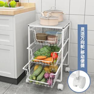 ?厨房拉篮橱柜碗篮碗盘抽屉式三双层铁艺调料抽屉抽拉改造内置