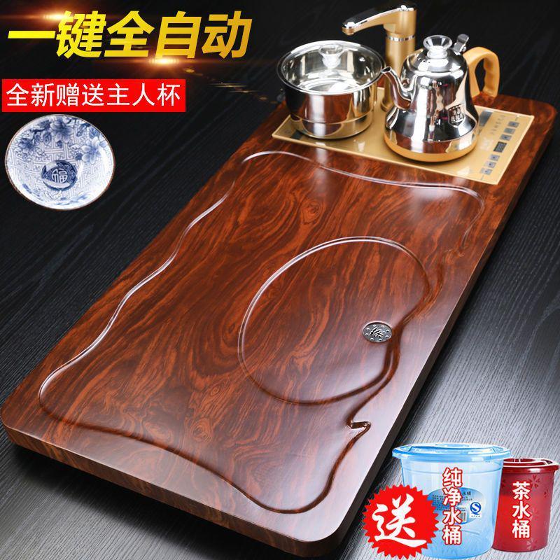 d諌2实木茶盘一体家用套装全自动茶具烧水电磁炉功夫泡茶茶台茶海