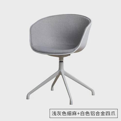 北欧可人体工学椅升降椅家用旋转舒适电脑椅铁脚餐椅靠背椅办公椅