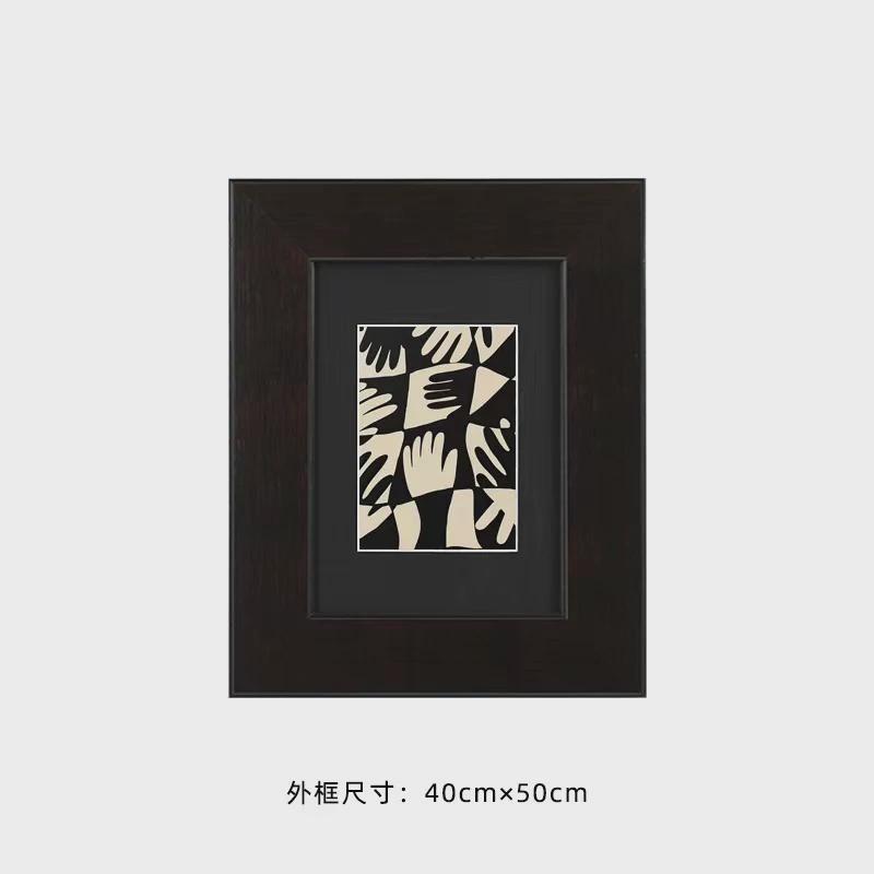 复古抽象线条装饰画小众艺术中古风黑白卧室走廊楼梯口过道壁画