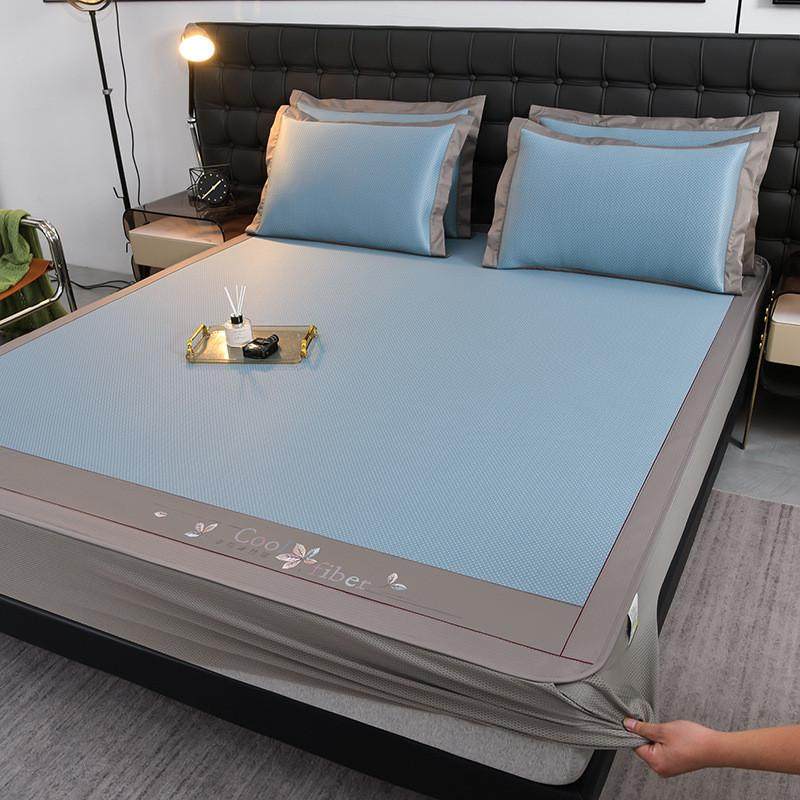 夏季凉席冰丝席床笠款可机洗软席子学生单双人空调席藤席抖音密文