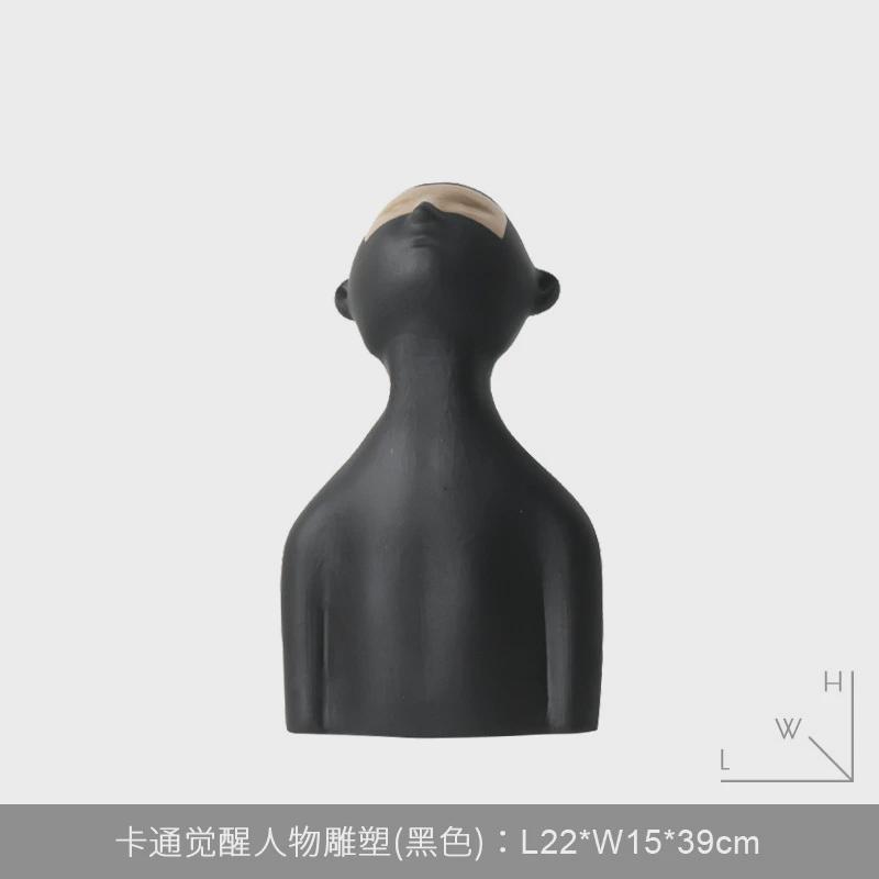 轻奢高档简约树脂子玄关客厅电视柜卡通人物摆件样板房间软装饰品