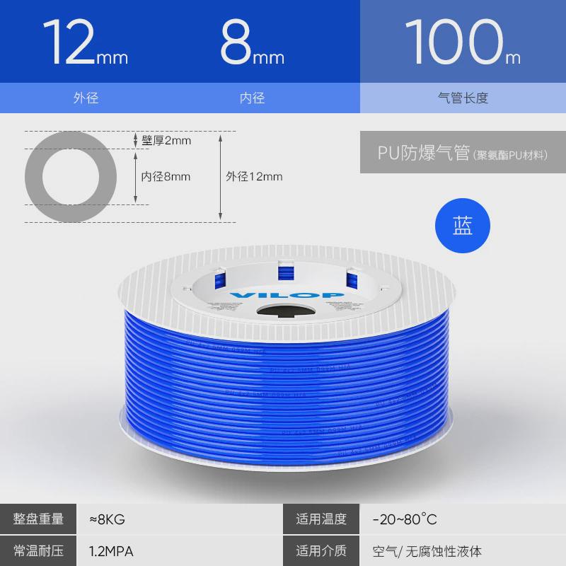 pu气管气缸气泵空压机透明12*8抗高压8*5气管10*6.5软管气动汽车