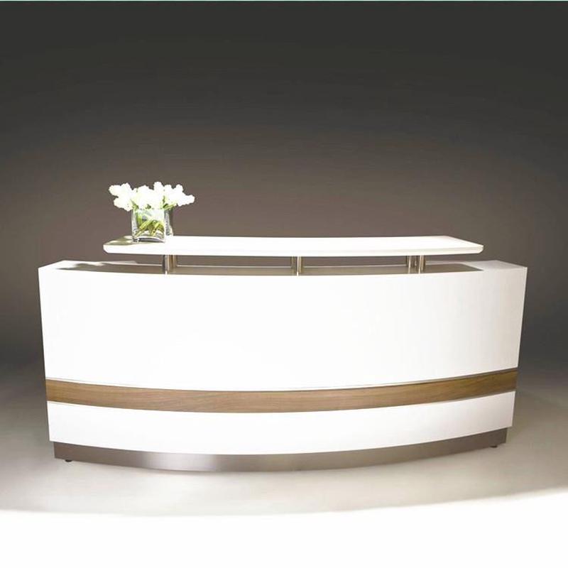 厂家时尚办公家具半弧形烤漆前台公司迎宾接待台尺寸可定