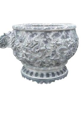 直销石雕鱼缸仿古庭院摆件鱼缸户外养鱼青石花盆仿古鱼缸花盆