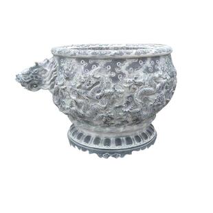 直销石雕鱼缸仿古庭院摆件鱼缸户外养鱼青石花盆仿古鱼缸花盆