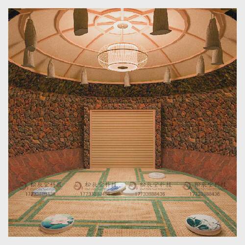 松辰堂火山石头火山岩汗蒸房设计安装承建装修汗蒸馆加热设备厂家