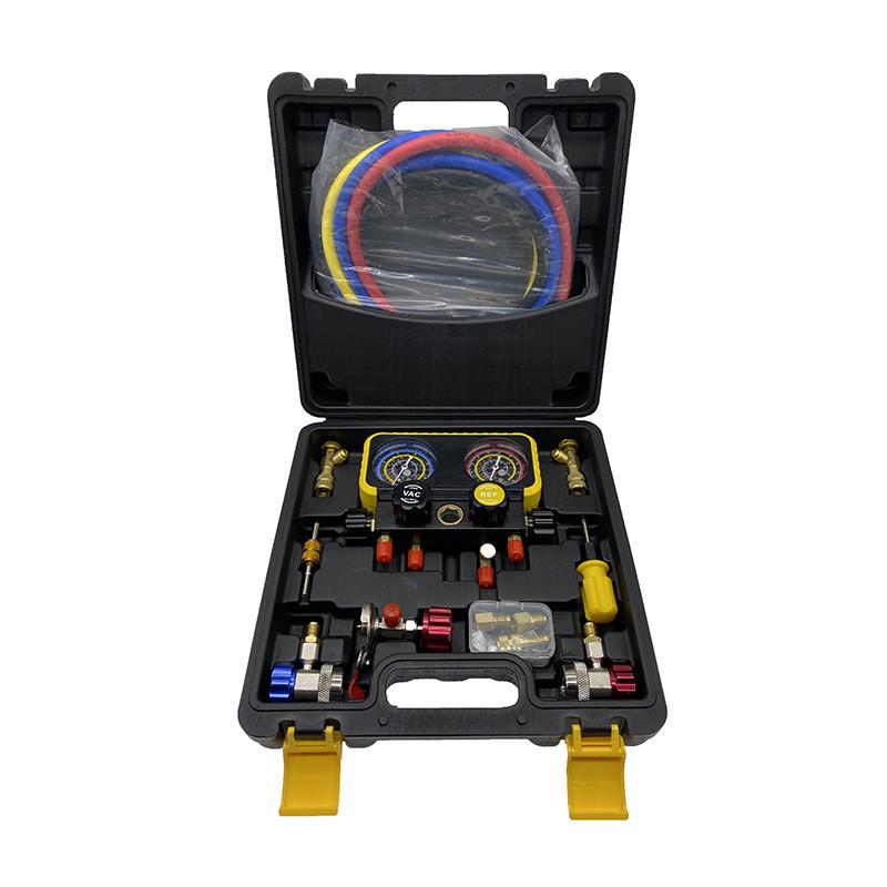 R410A/R32/R134A/R22新款加氟表组 4 way AC诊断歧管测量套装