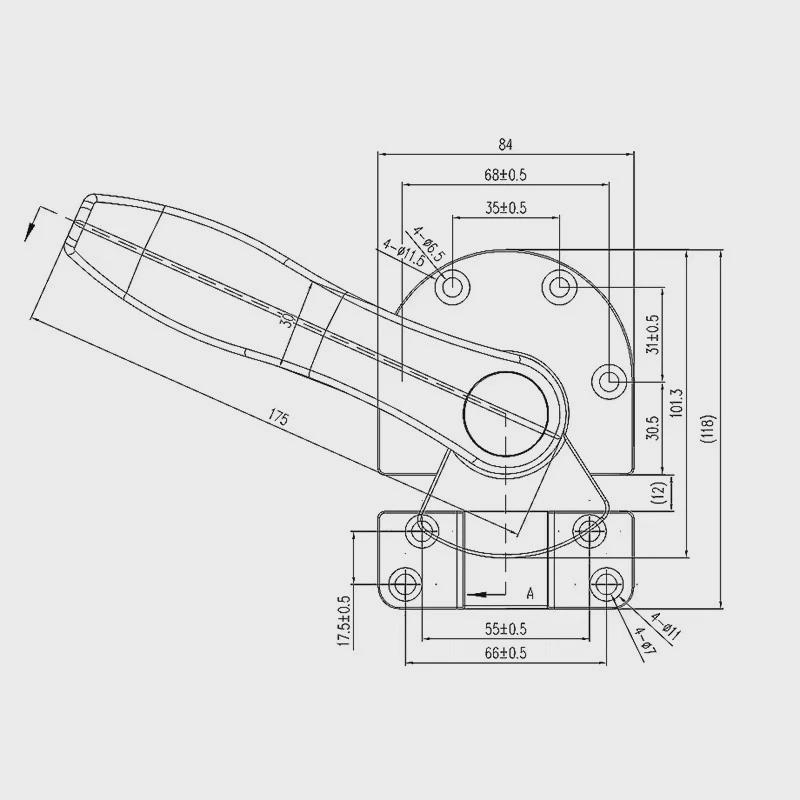供应304工业智能自动化机械器涂装设备不锈钢烘烤箱门锁紧把手拉