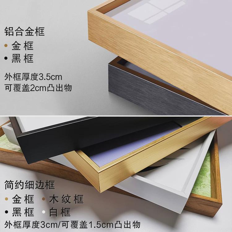 新中式淡雅植物花卉装饰画水墨画花瓶鲤鱼客厅茶室办公室挂画图片