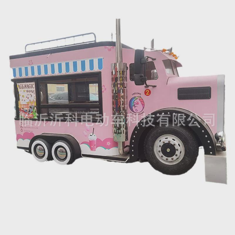 网红擎天柱售卖车铁艺商场景区车观光民宿售卖美食车餐车厂家加工