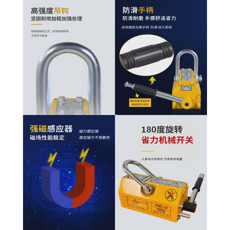 强力型钢板起重器2000kg机床永磁吸盘磁铁磨具吸盘永磁吸盘磁力吊