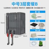 鱼池过滤整套净水循环过滤器鱼缸滴流盒上置过滤盒过滤系统装 置