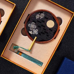 炉木质创意盘香中国风禅意摆件家用香道便携熏香炉实木沉香檀香盒