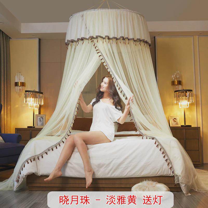 c^新款公主风吊顶蚊帐圆顶吊帐1.5米床1.8m落地家用1.2米免安装2
