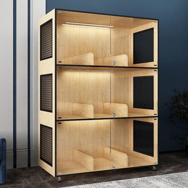 实木猫笼子箱笼柜子猫窝猫舍猫房玻璃展示柜子育雏保暖保温柜别墅