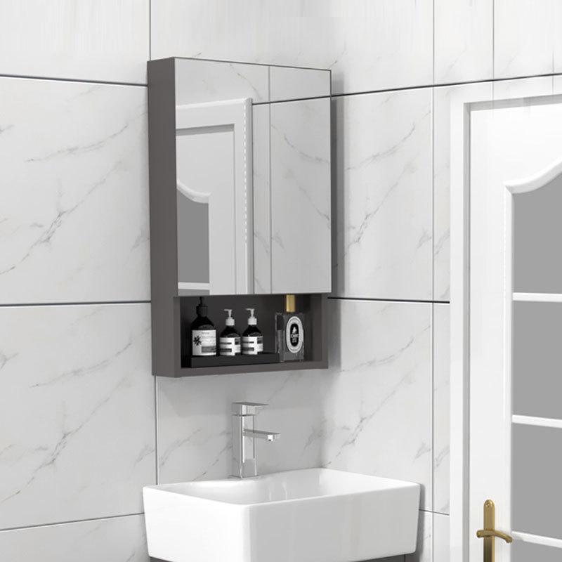 xyt免孔太空铝镜柜智能小户型40收纳柜卫生间挂墙式带灯吊柜厕所