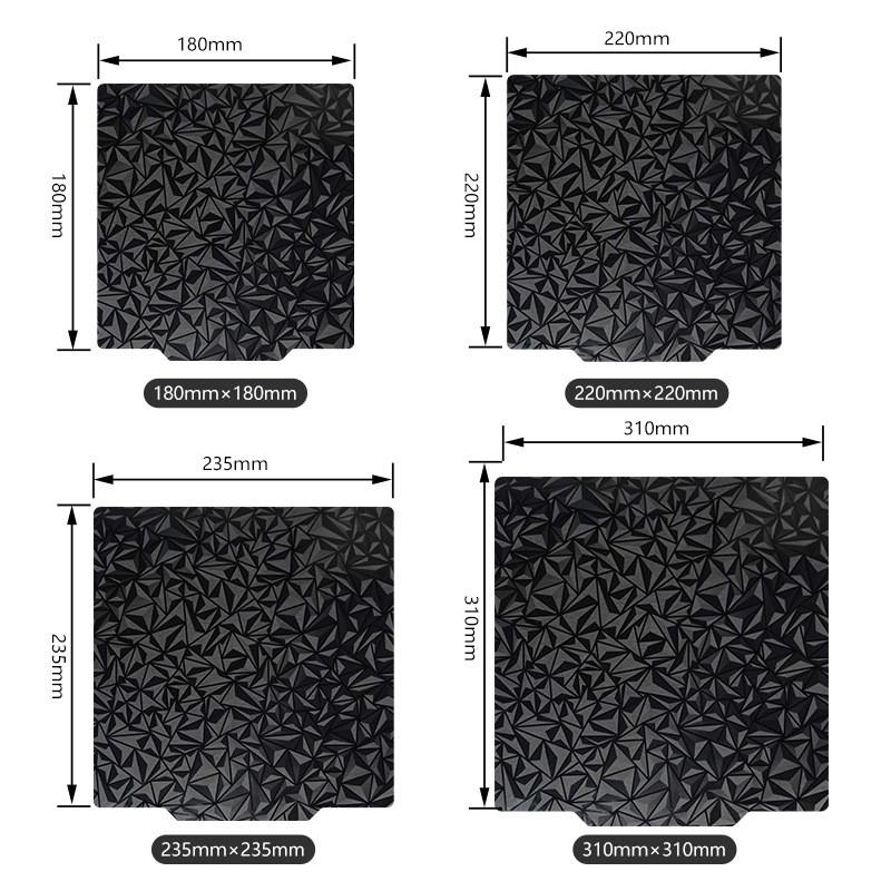 热销3d打印pei床平台peo+热喷涂双面打印磁钢贴膜弹簧钢磁吸磁贴