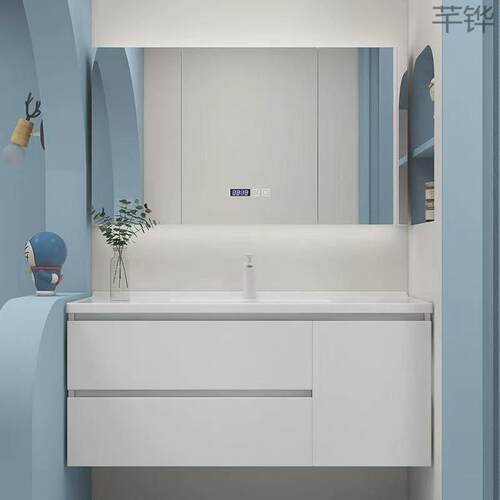 QP2一体陶瓷智能浴室柜68公分78cm88厘米98/108/118柜组合洗漱台