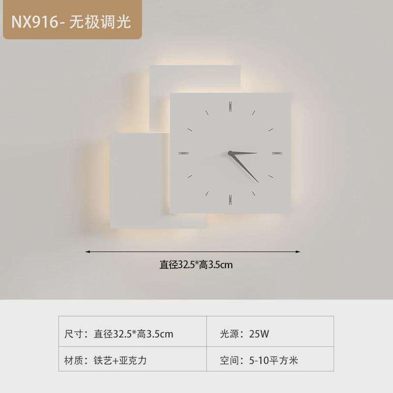 2023新款儿童房壁灯客厅电视背景墙时钟挂灯卧室创意时钟床头灯具