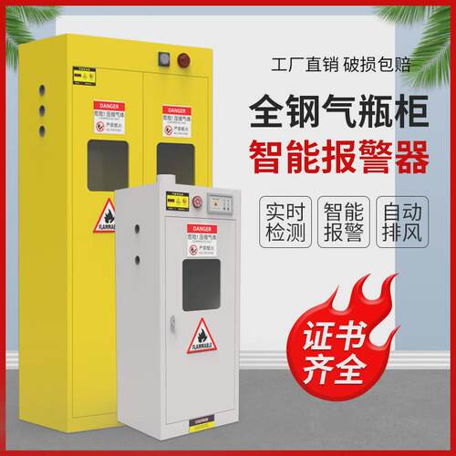实验室全钢防爆柜气瓶柜加厚单瓶双瓶三瓶智能探测危险气体储存柜