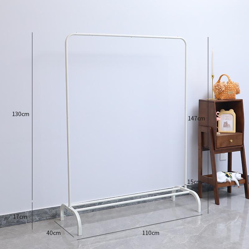 68n落地室内晾衣架简易家用晾衣杆挂衣架凉单杆式的架子衣服黑色