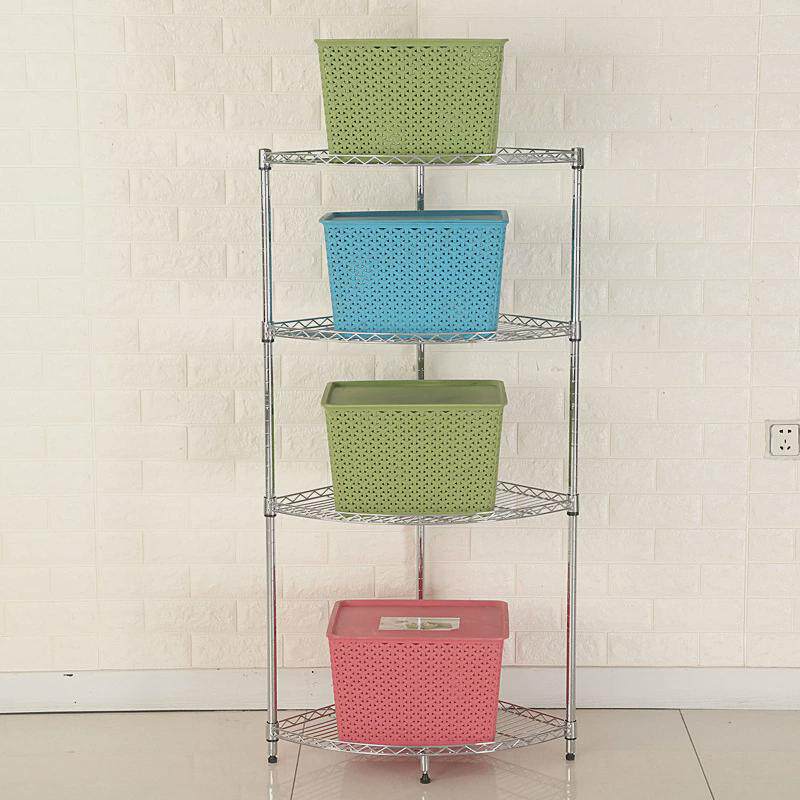 三角转角置物架落地多层厨房墙角放锅架子家用转角扇形盆架收新品