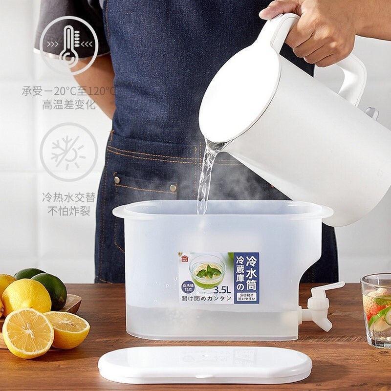 冷水壶自带龙头现代简约泡柠檬水果冷热饮料壶可放冰箱家用塑料桶