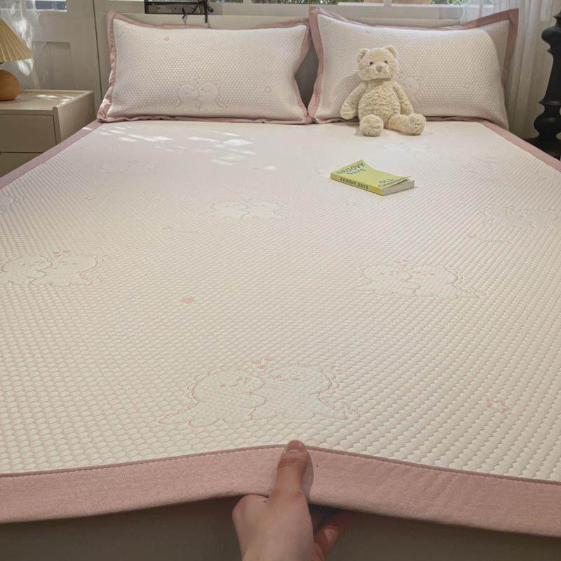 冰豆豆凉席2024新款夏季冰丝水洗夏天可机席子儿童床单三件套,床上用品,凉席/草席/麻席,淘宝优惠券,粉丝福利购,淘宝优惠卷