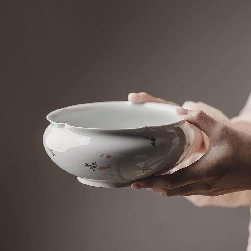 束刻复古青瓷小碎花墨言茶洗功夫茶具茶道配件大号花瓣建水杯洗,餐饮具,茶道/零配,淘宝优惠券,粉丝福利购,淘宝优惠卷