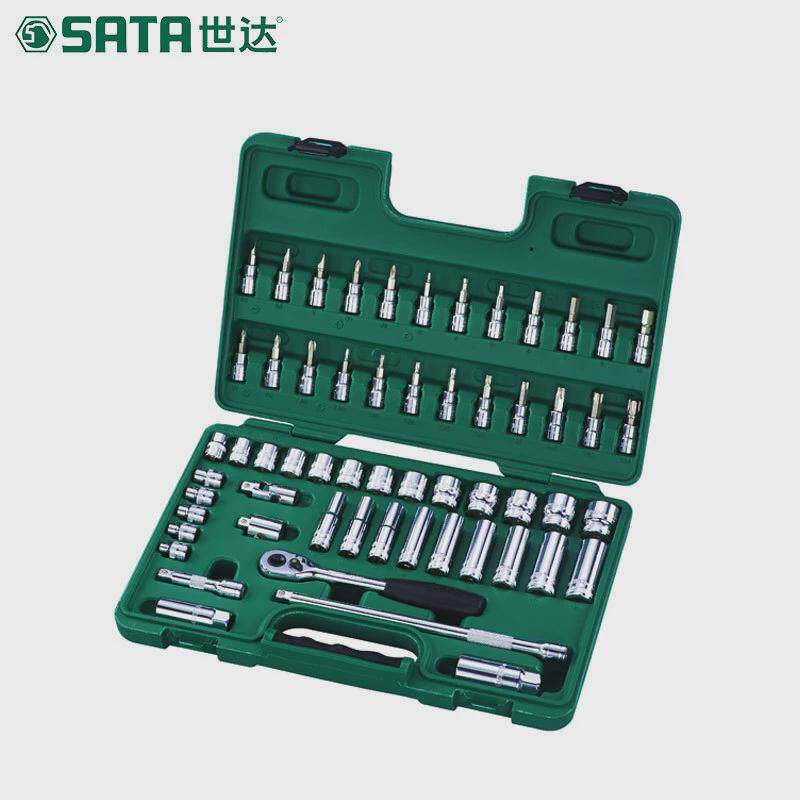 世达汽车维修工具58件套10mm棘轮扳手套筒组套套装汽保汽修09004