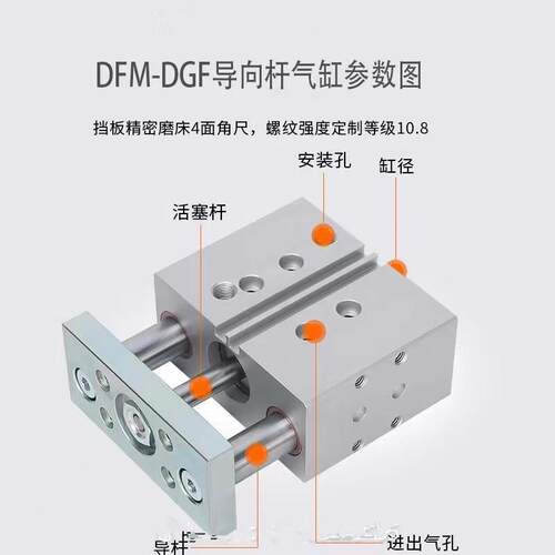 轴托型三费斯气缸dfm12-16-20-25-32-40-50-63-10-20-p-a-gf-k