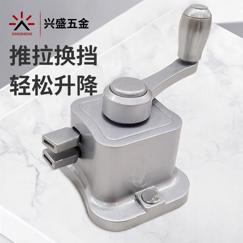 阳台双杆铝合金升降晾衣架手动手摇晾衣架晾衣杆实用晒衣架批发