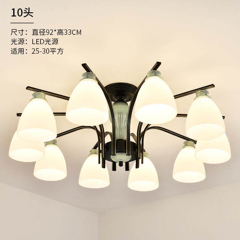 美式客厅吊灯简约现代大气家用卧室灯陶瓷铁艺吸顶灯田园餐厅乡村