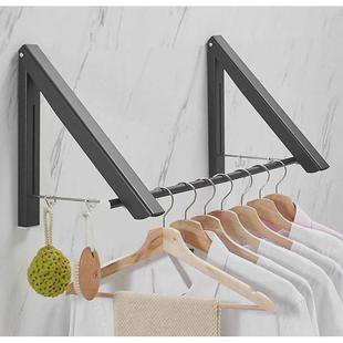 壁挂式折叠晾衣架铝制隐形伸缩晾衣杆洗衣房晾衣架室内户外晒衣架