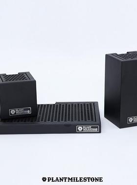 植物展示摆件潮流摆件花盆底托块根种植园艺底座板滤水金属置物桩