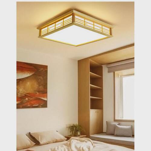 日式榻榻米吸顶灯客厅原木led日规pse认证简约护眼新中式卧室灯具