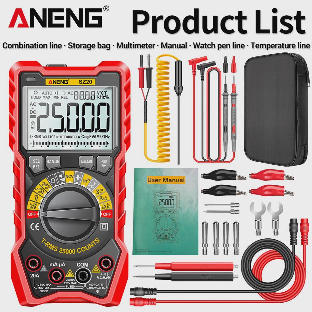 ANENG高精度数显万用表多功能智能防烧万能表25000计数电工仪表