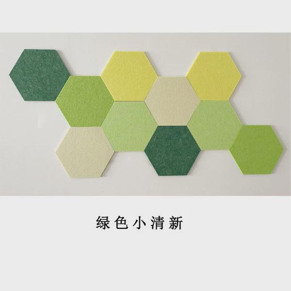 毛毡板六边形自粘照片墙贴装饰软木板幼儿园展示墙留言公告栏ins