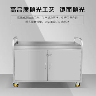 不锈钢手推外卖餐车摆摊小推车商用酒店移动小吃酒水车多功能推车