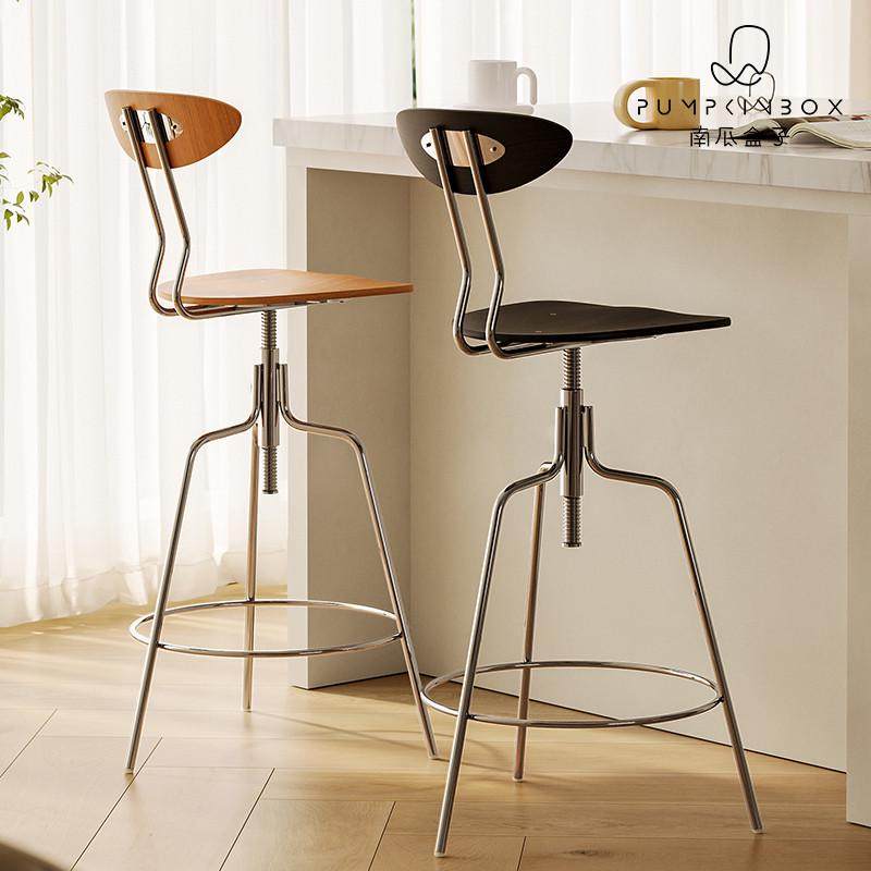 复古旋转吧台椅北欧中古家用高脚凳设计师实木可升降高脚椅酒吧椅,住宅家具,家用高脚椅,淘宝优惠券,粉丝福利购,淘宝优惠卷